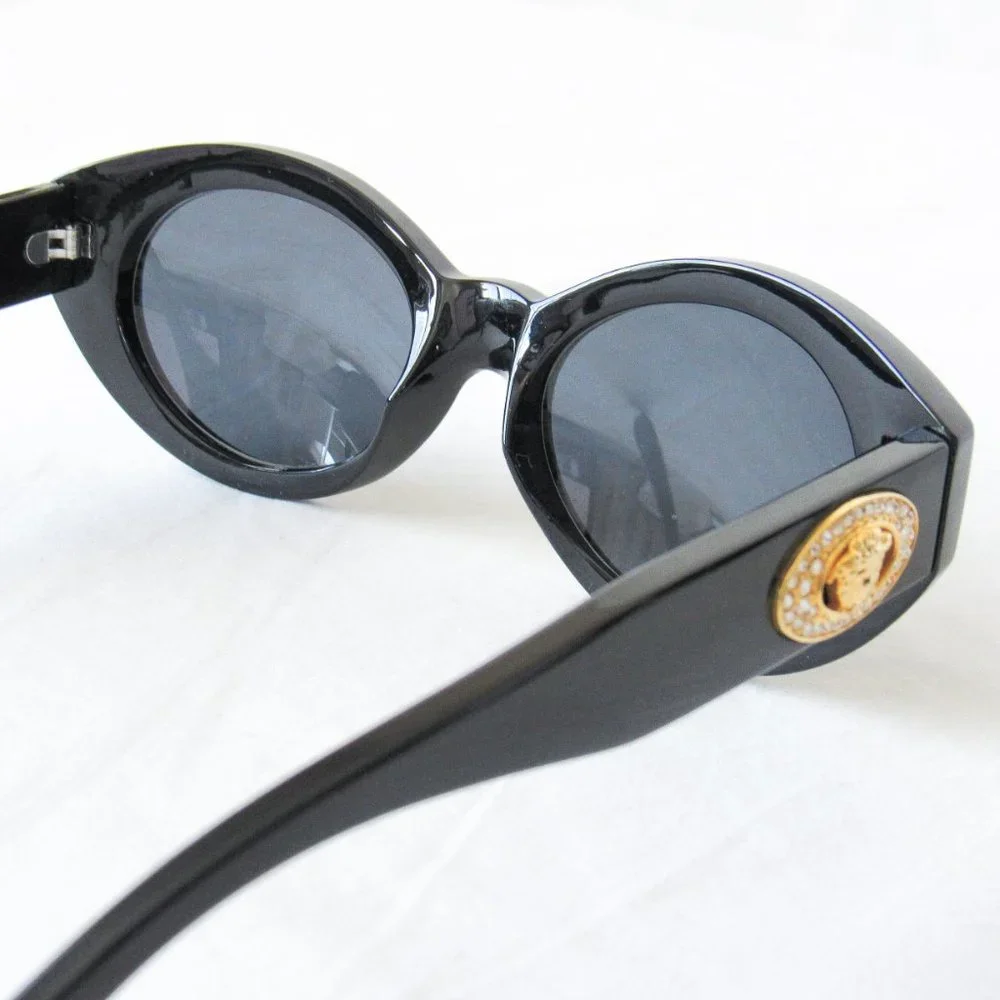 VERY RARE! AUTHENTIC VTG 1990’S GIANNI VERSACE BLACK DESIGNER SUNGLASSES CZ - Picture 5 of 15